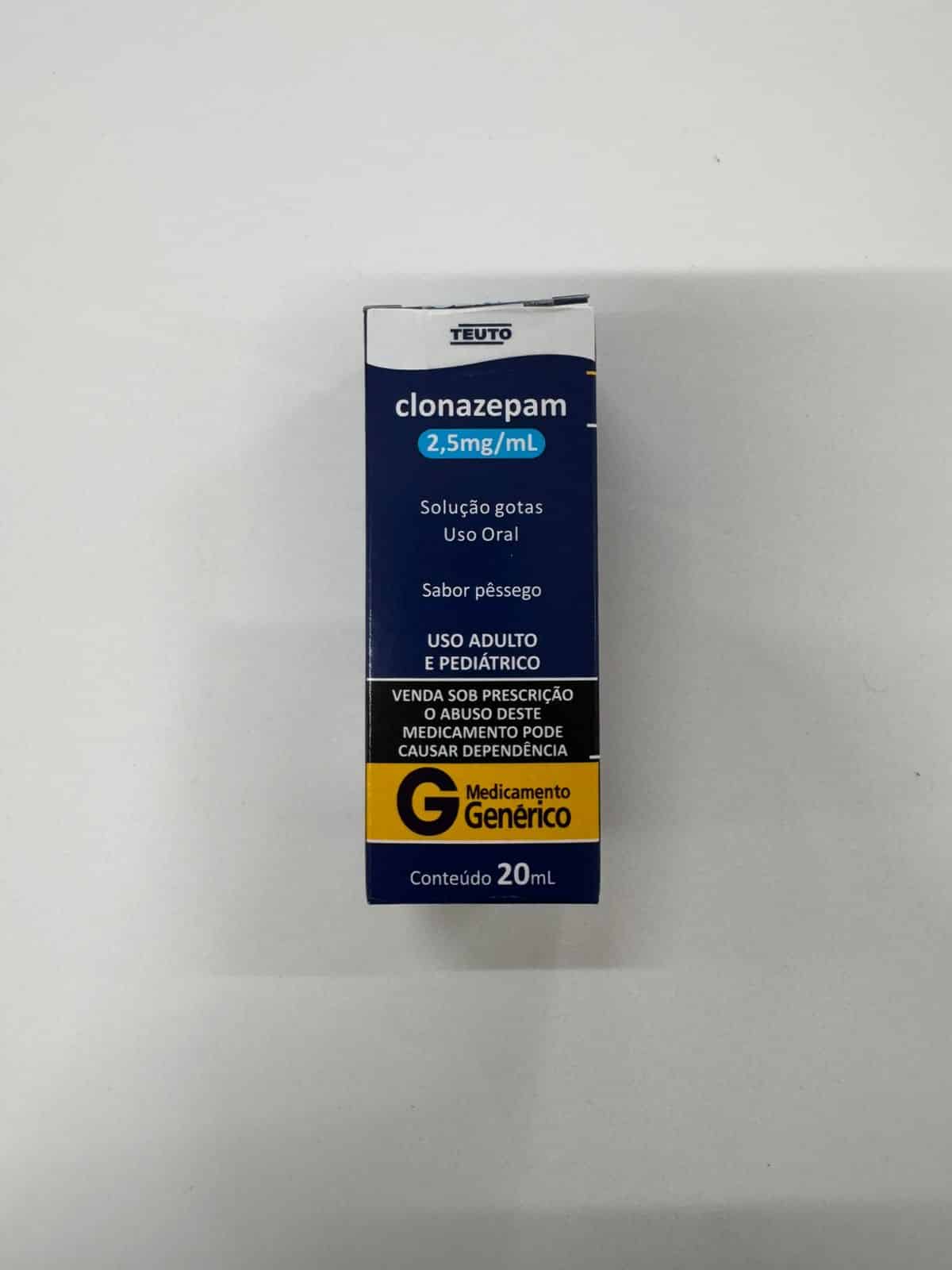 Clonazepam Genérico Gotas 2,5mg / 20ml